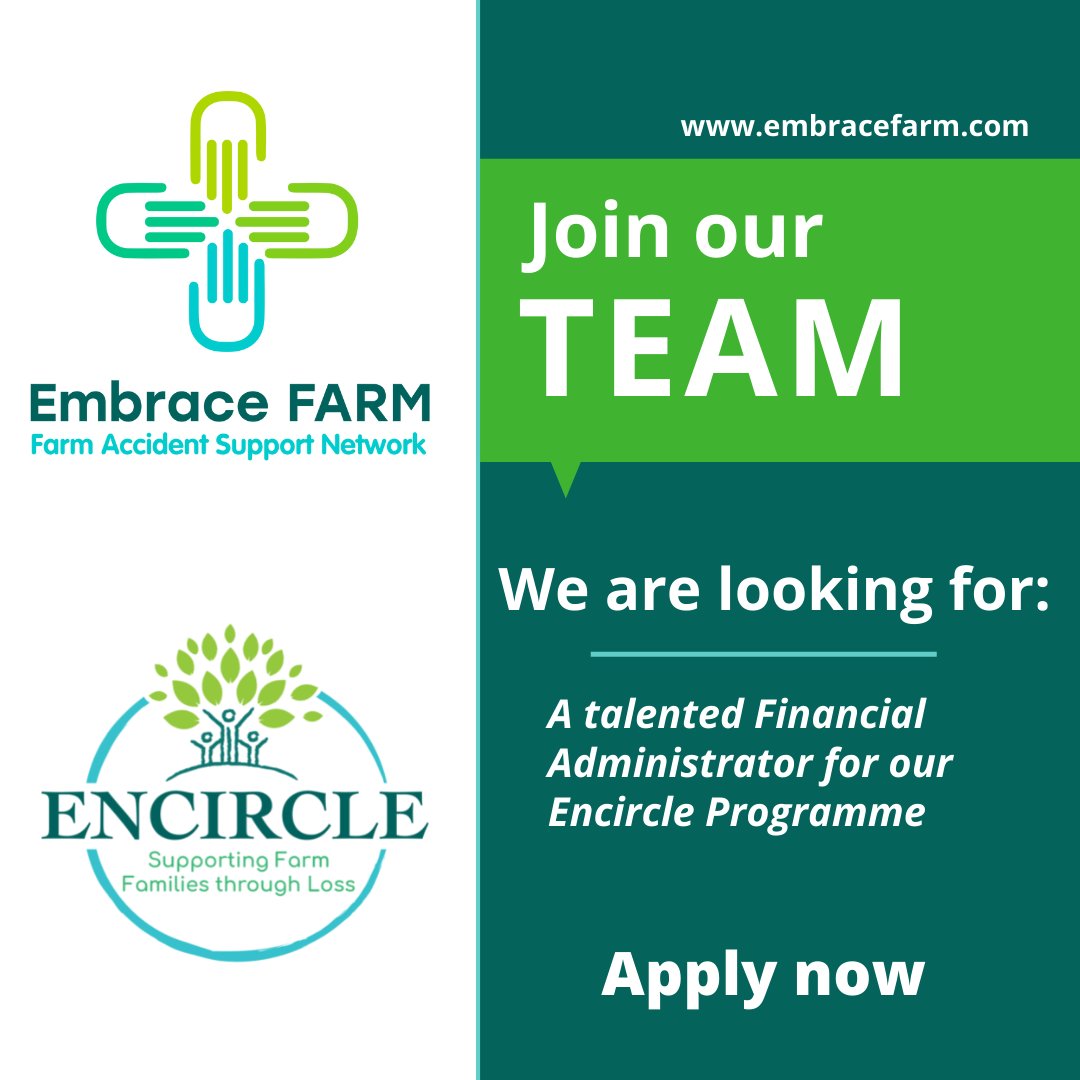 Join our team as part of the Encircle Programme! We are looking for a talented Finance Administrator. This role will support the financial administration of this important programme. To Apply: email info@embracefarm.com - closing date is the 10th of October #EncircleProgramme