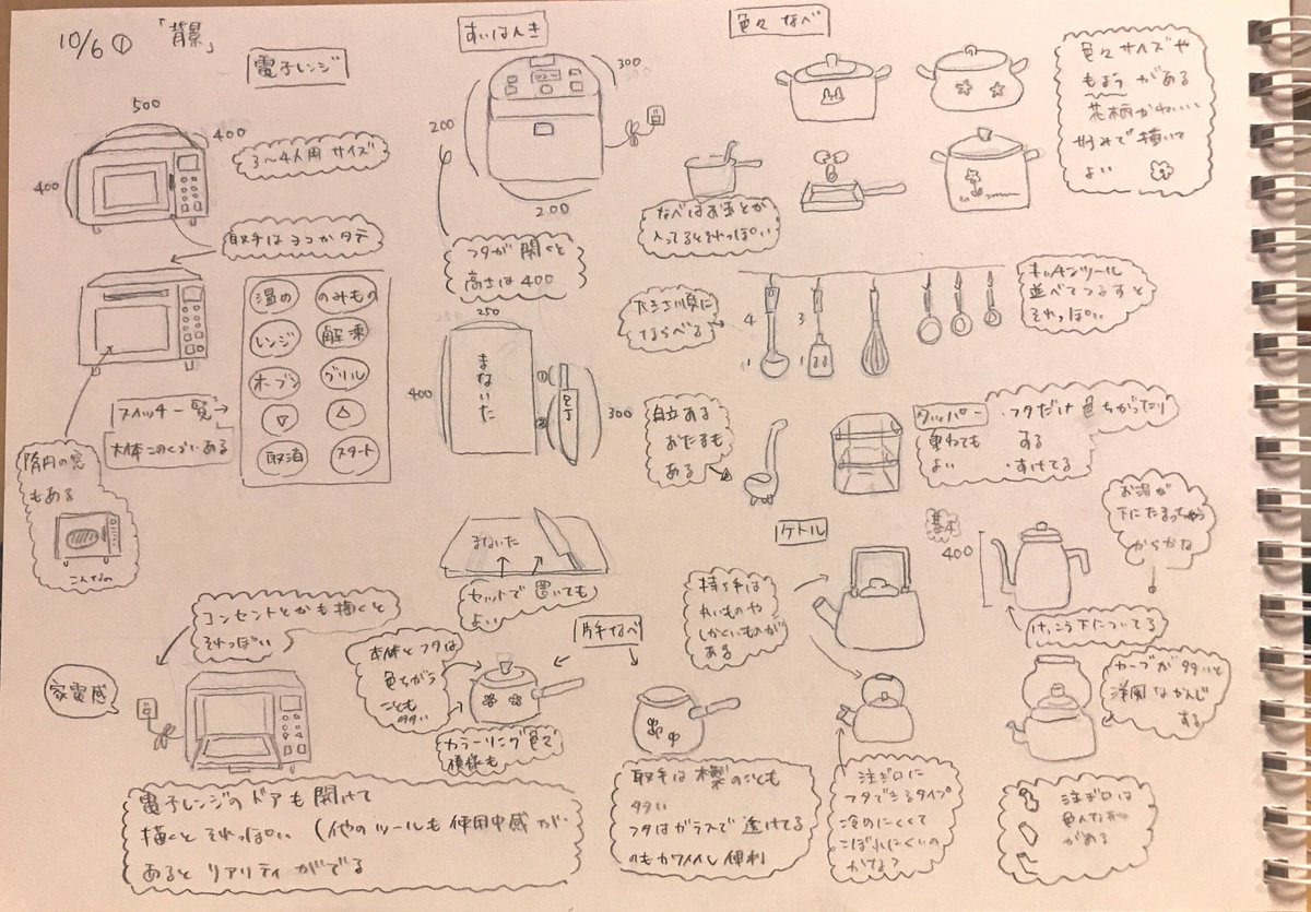 #3ヶ月上達法
5巡目。課題の「背景線画」に向き合って4日目。🍲
今日はキッチン周りの物品や、デスクライト、本など…🔪🫖💡📘☺️
描くと物の形が少しずつわかってくる気がします。本のサイズ感と表紙デザインは後から見返しても実用性がありそうなまとまり方になりました☺️今日もがんばった!💪✨✨ 