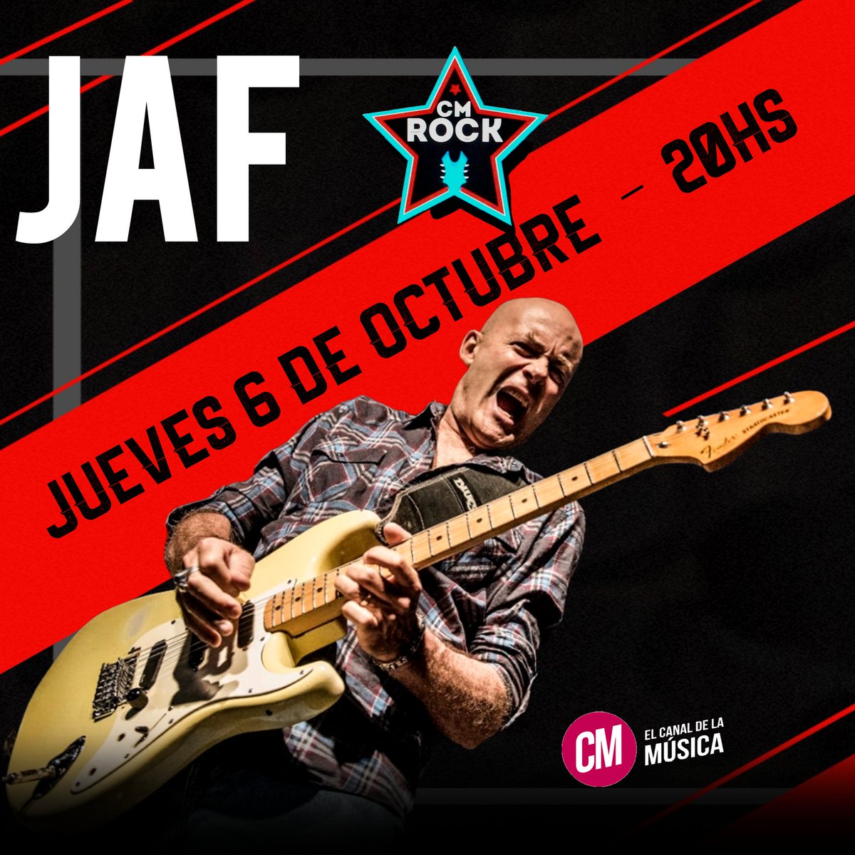 📺 ESTA NOCHE JAF EN CM 📺

🟥 Hoy a las 20hs sale al aire la nota de JAF para CM ROCK con @caruchapodesta

Todo sobre NOCIVO y el Teatro Opera. Cuenta regresiva!! 🔥

📺 <a href="/CMMUSICAOK/">CM | El Canal de la Música 🎶</a> por 👇
Canal 604 Telecentro
Canal 507 Cablevision
Canal 752 Movistar tv
Y señales adheridas
#jaf