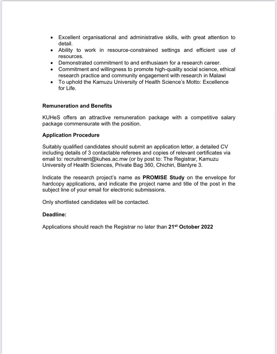 We are looking to recruit energetic, experienced, hard-working research assistants to joint our research team on the PROMISE Study, and we promise to make it exciting and academically fulfilling.