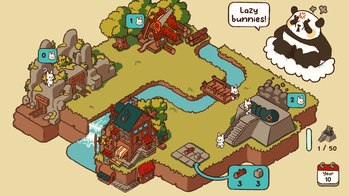 itchio's tweet photo. Poda Wants a Statue: Every 10 years, Poda gets really angry...
Send your bunnies to work, gather resources, upgrade everything and build an impressive statue before Poda shakes the world again! #LD51

https://t.co/do7Ljoegii by @dk_doot https://t.co/lgyaAXqHQe