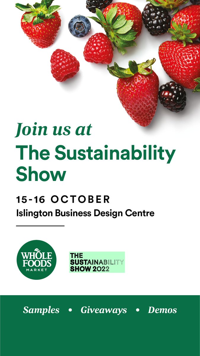 A major UK shopping event dedicated entirely to sustainable living. Grab your free ticket courtesy of Whole Foods Market and visit us there. Try new Local products and meet the team behind the brands. Get your free ticket using code: SSMTE108 Book now! bit.ly/3Em2uU8