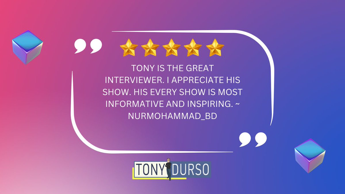 TonyDUrso's tweet photo. Thank you very much for your 5-star review
🎙️ Listen to the latest Podcast ~ https://t.co/ME9mxqTkM4
#EliteEntrepreneur #entrepreneur #marketing #business #sales #leadership #VisionMap #inspiration #SEO #startups #FinalCall https://t.co/8Sj2LP2wcu