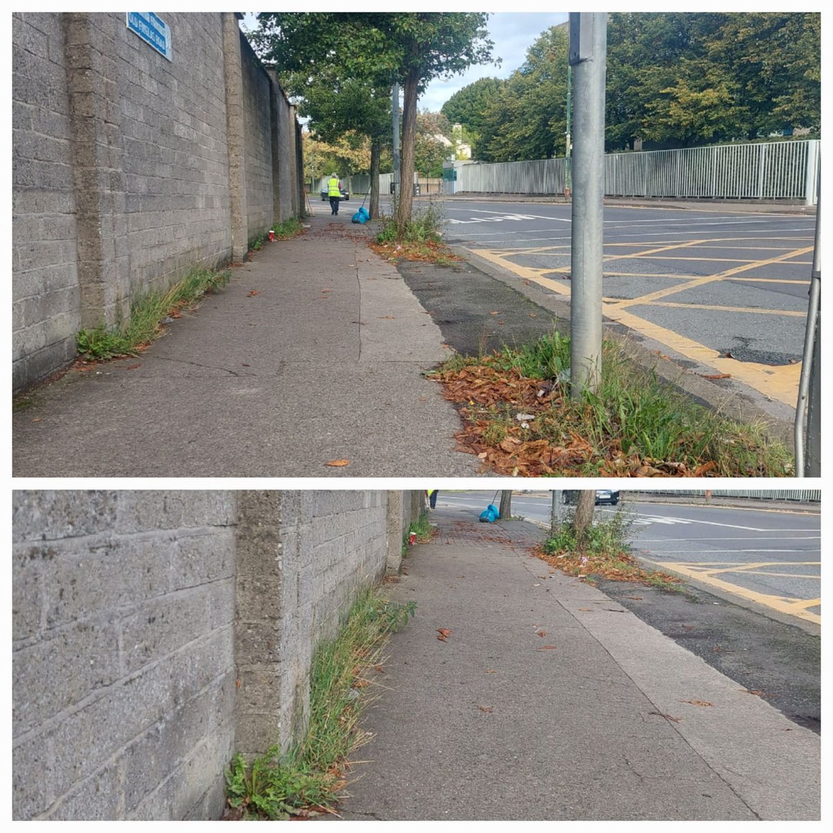 GlasnevinClean's tweet photo. What a difference! Before and After of some work done on our last workday  🧹✨ 🤩 Thanks to all involved!! #Glasnevin #Dublin9  #keepdublinbeautiful 
@DCCnorthcity  @DCCcabraglasnev https://t.co/J8QJkItJQB