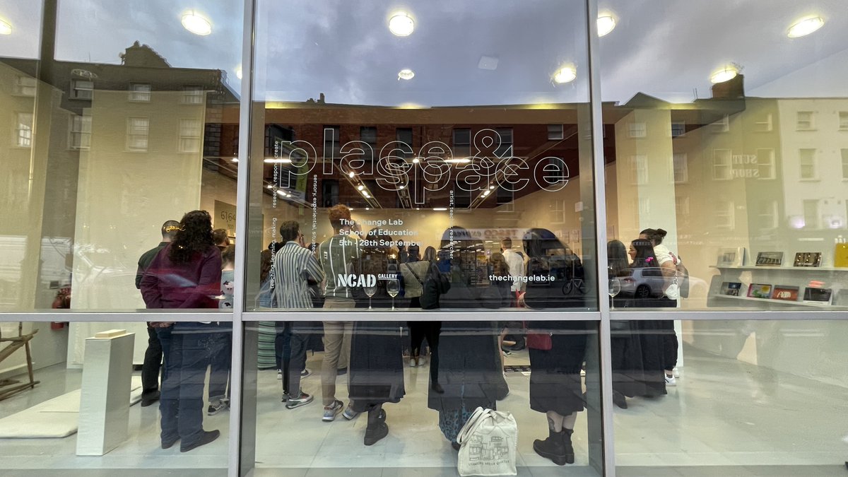 NCAD_Dublin's tweet photo. Thank you to everyone who joined us for the official launch of #TheChangeLab 2022 in @NCAD_Gallery on 23rd Sept for @CultureNightDub. 

Special thanks to Minister of Education, @NormaFoleyTD1 who gave generously of her time to engage and explore the work with the PME students. https://t.co/cUJDM5QB9z