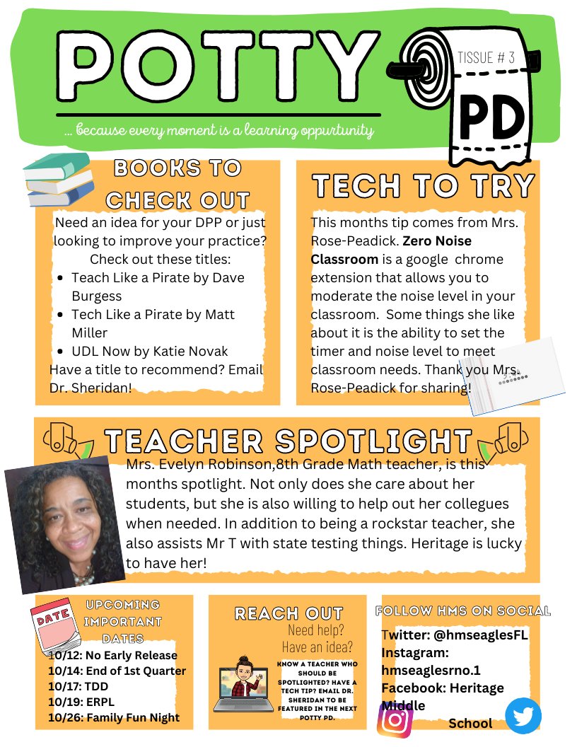 New month, new 'tissue' of Potty PD! This month I am highlighting some of my favorite books that have transformed my teaching. #techlap by @jmattmiller, #tlap by @burgessdave & #UDLNow by @katienovakudl If you haven't read these books, I highly recommend!