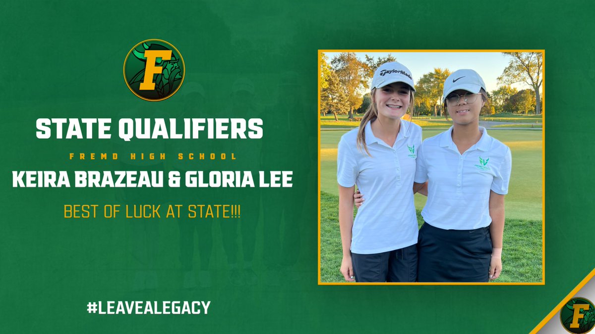 FremdAthletics's tweet photo. 🚨Vikings at State🚨 Best of luck to @fremdgirlsgolf Keira Brazeau and Gloria Lee as they head to state and compete at the IHSA State Finals tournament!

#LeaveALegacy #fhspirit #mightybravebold https://t.co/KmVN915Yld