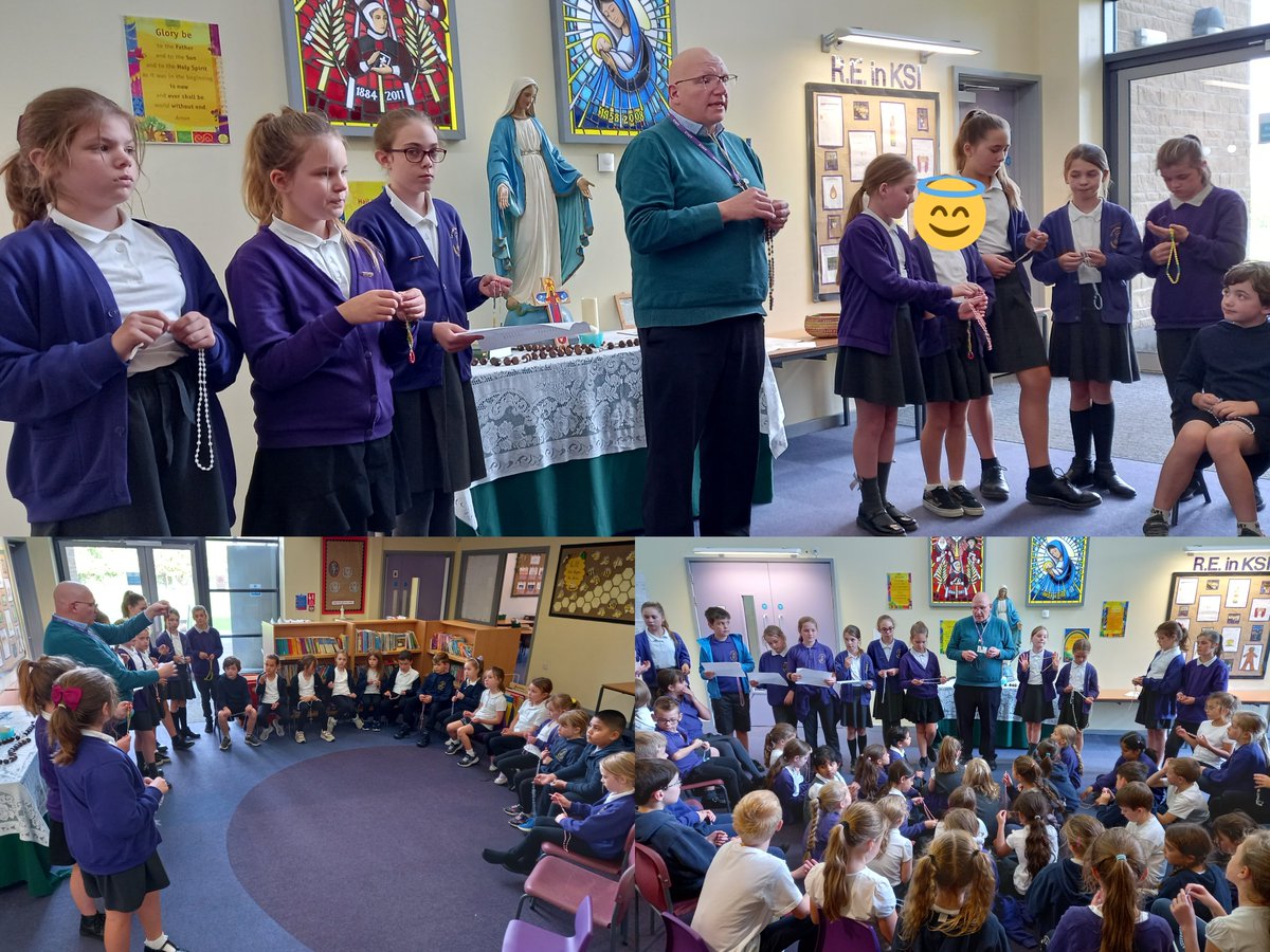 Thank you to our Chaplaincy team and Mr Hartley for leading KS1 and KS2 groups in praying the Rosary today! 📿 #HailMary