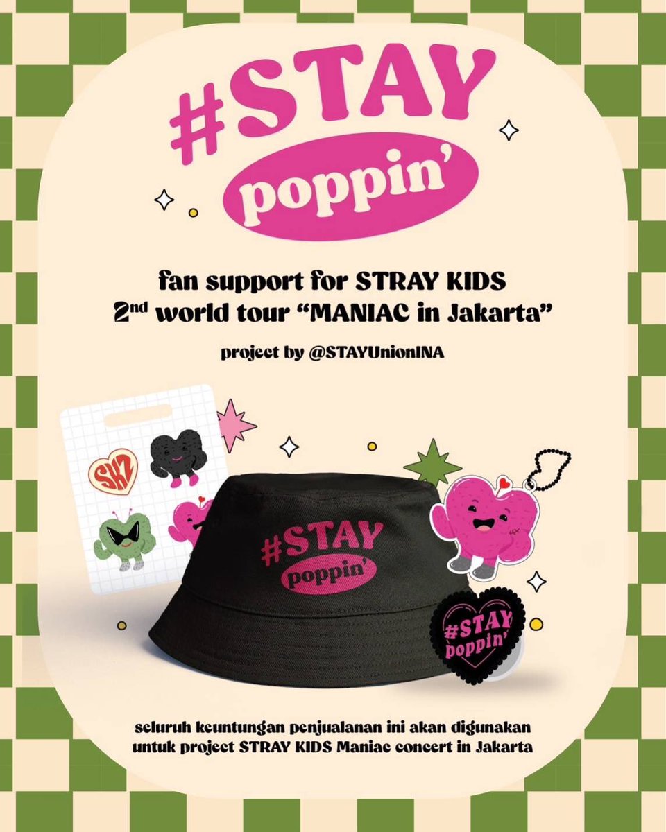 STAYUnionINA's tweet photo. STAY UNION INA PRESENT

Fan Project for STRAY KIDS 2nd World Tour: MANIAC in Jakarta - #STAYPoppin

[PRE-ORDER] FANKIT 

🕖: Preorder until October 20th, 2022
ORDER FORM: https://t.co/gSTfICKs12

Checkout next tweet for more details
👇🏻👇🏻👇🏻

#StrayKids #MANIACinJKT https://t.co/8OO2nRwA76