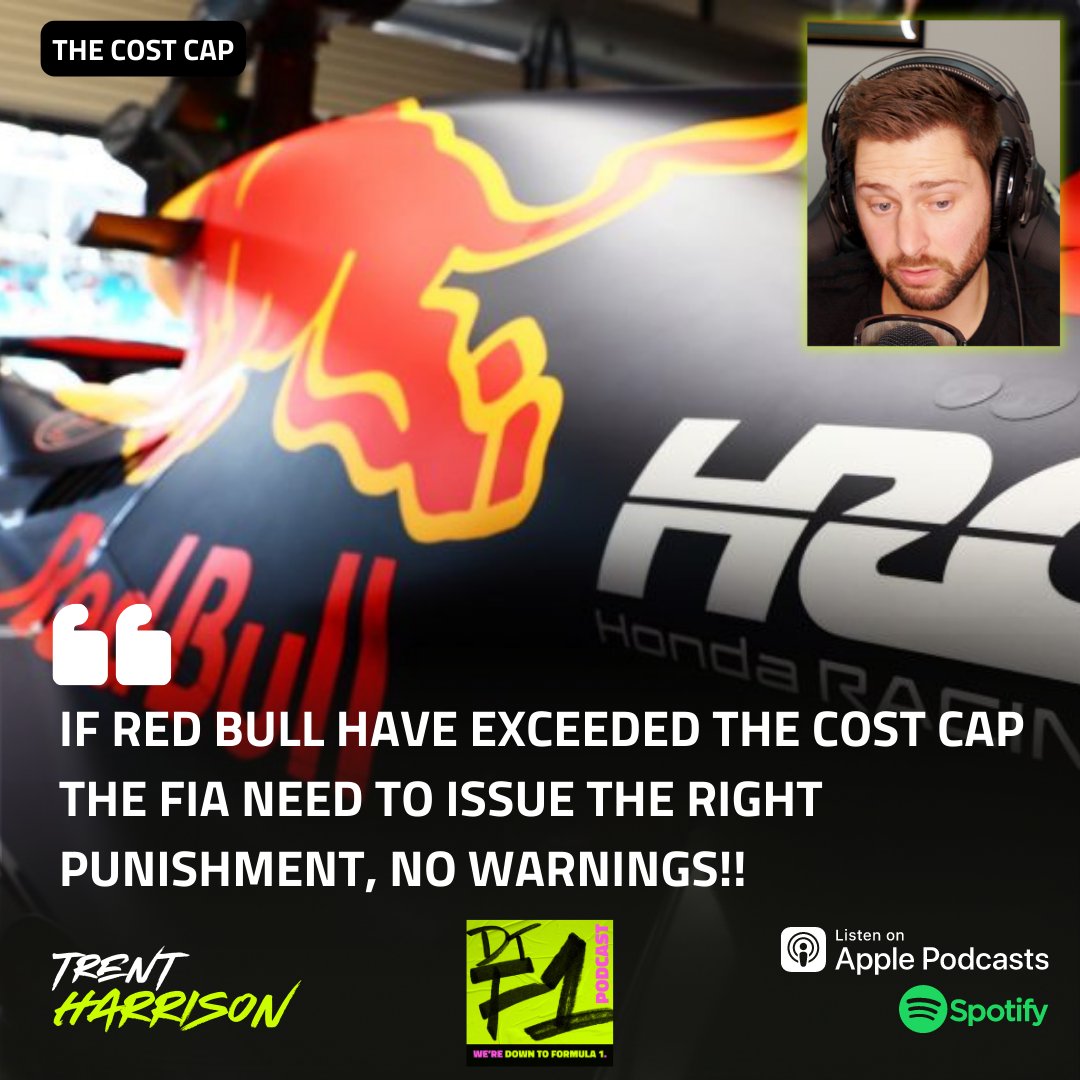 dtf1tv's tweet photo. It's Hammer Time for the FIA!! Clamp down and clamp down hard!! If the rumours are true RBR are getting a slap on the risk for a considerable breach! #f1 #formula1 https://t.co/4af96EEgF6