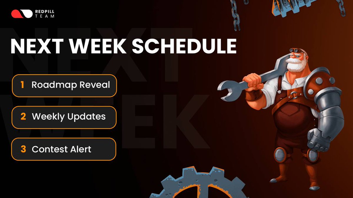 TrainCraftGame's tweet photo. 𝙷𝚎𝚢 𝙼𝚒𝚗𝚎𝚛𝚜 ⛏️
Enjoy with us &amp; keep digging 

Next week schedule for you👇🏻

[1] 🗺️ Roadmap Reveal
[2] 📑 Weekly Updates 
[3] 🚨 Contest Alert 

See you underneath 🕳️

#Traincraft #metaverse #NFT https://t.co/6yMHifKIAV