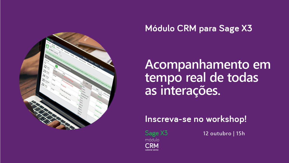 widepartner's tweet photo. Com o módulo 𝐂𝐑𝐌 𝐝𝐨 𝐒𝐚𝐠𝐞 𝐗𝟑 a sua empresa pode acompanhar em tempo real todas as interações das equipas de trabalho com os seus clientes, proporcionando-lhes um serviço otimizado e de maior controlo.

Workshop- dia 12 de outubro pelas 15h 
https://t.co/vqvFeeHFBi https://t.co/xFjvsZpPrP