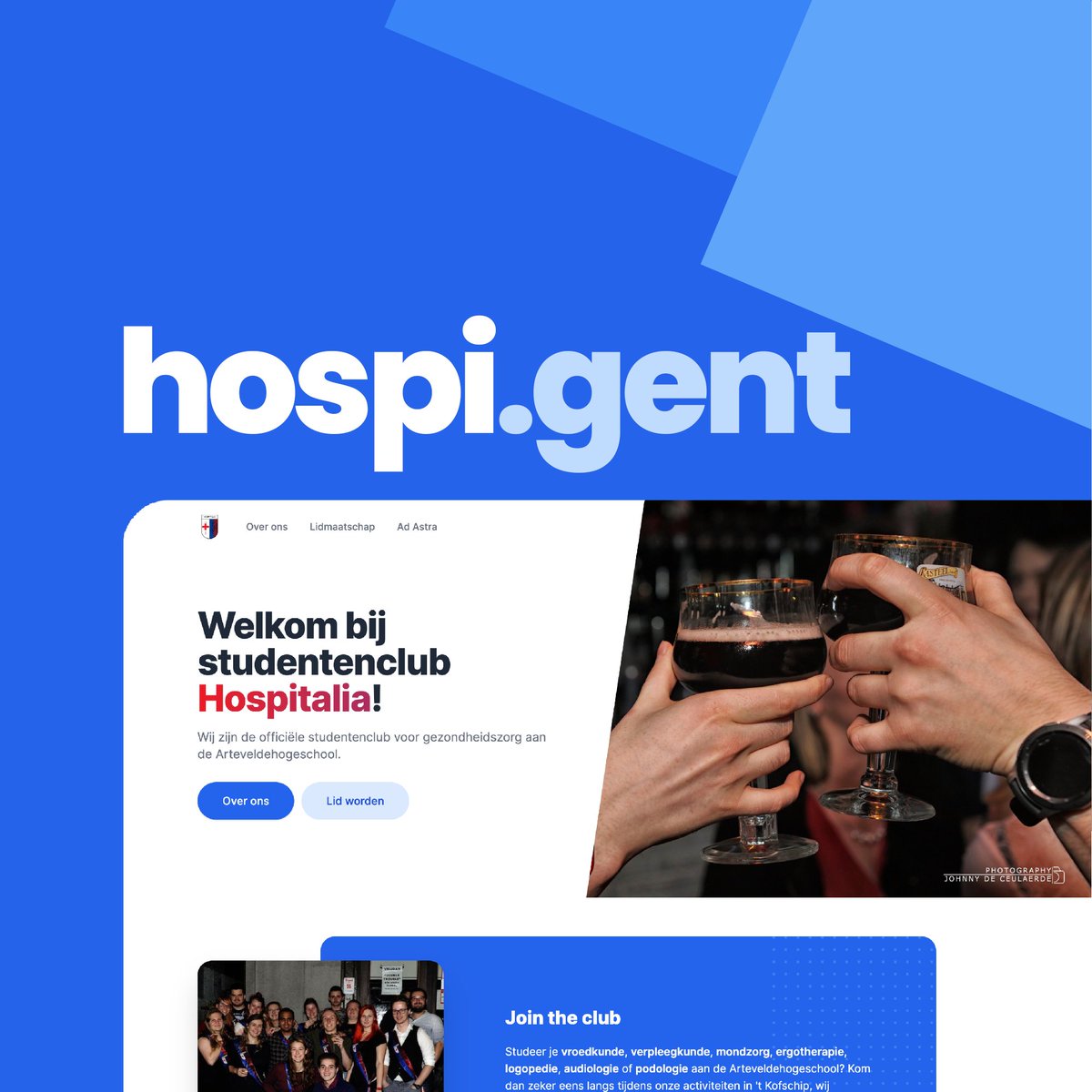 hospi.gent is de nieuwe digitale thuis van studentenclub Hospitalia 🎉

De gloednieuwe website kreeg een kleurrijk doch verwelkomend ontwerp die de waarden van de club weerspiegelt: plezier, sfeer en vriendschap