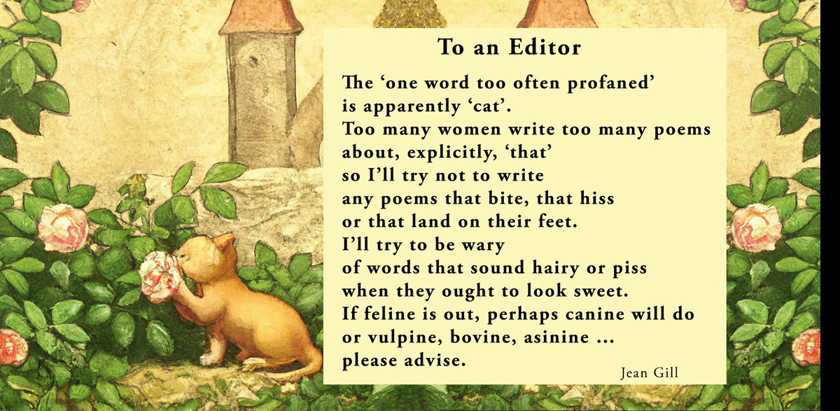 A poetry editor told me that women all write cat poems and he automatically rejected any he received so I wrote this for him...
#WorldPoetryDay 
#CatsOfTwitter #Cat #poetry 
Image created with #dalle2art