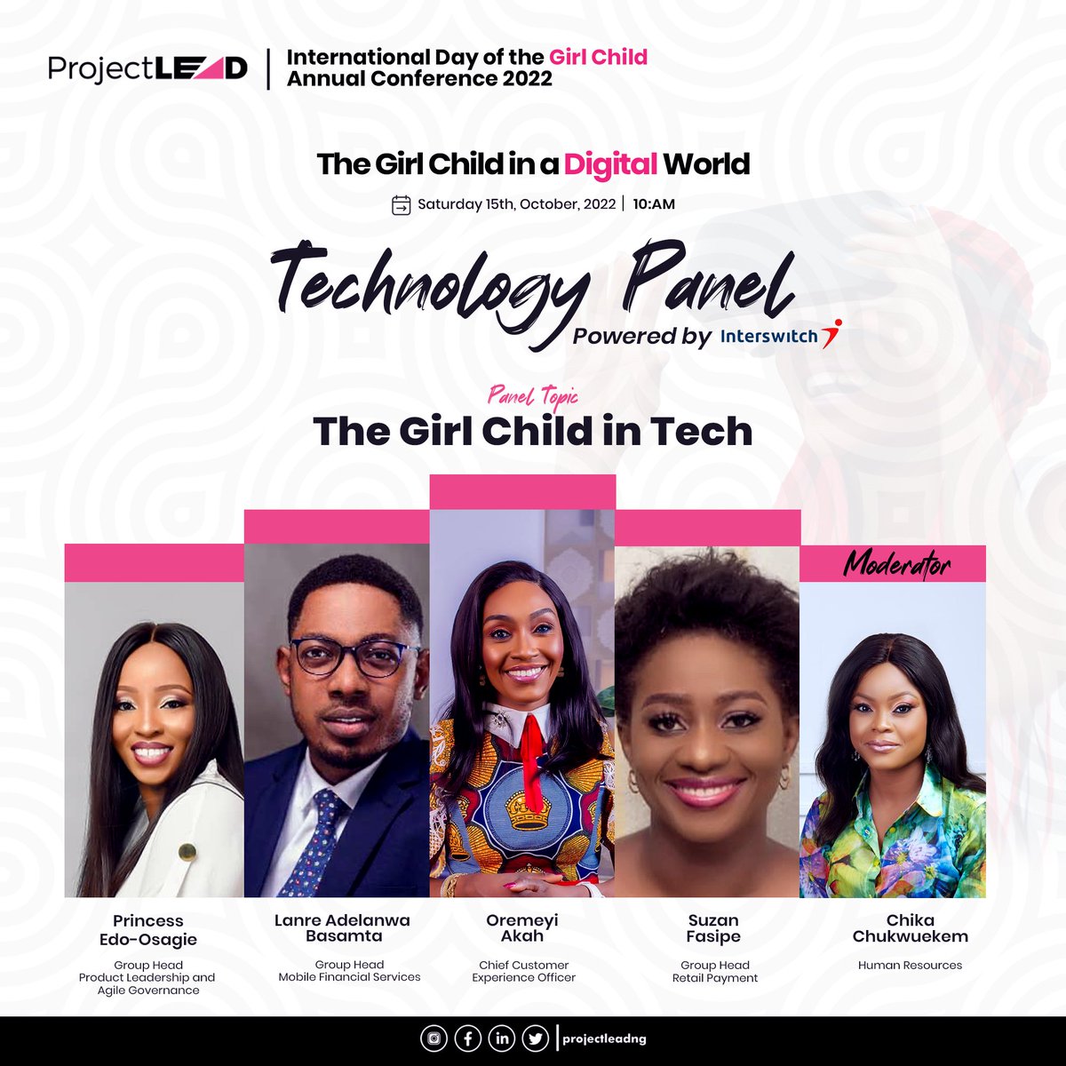 ProjectLEADng's tweet photo. #TechnologyPanel powered by @InterswitchGRP
Really interesting to have females in tech speak on the topic, 'The Girl Child in Tech' ๐๐ฏ
#ProjectLEADIDGC #ProjectLEADIDGC22 #InternationalDayOfTheGirl #InternationalDayOfTheGirlChild2022 #WorldTeachersDay https://t.co/EugSFtUvfT