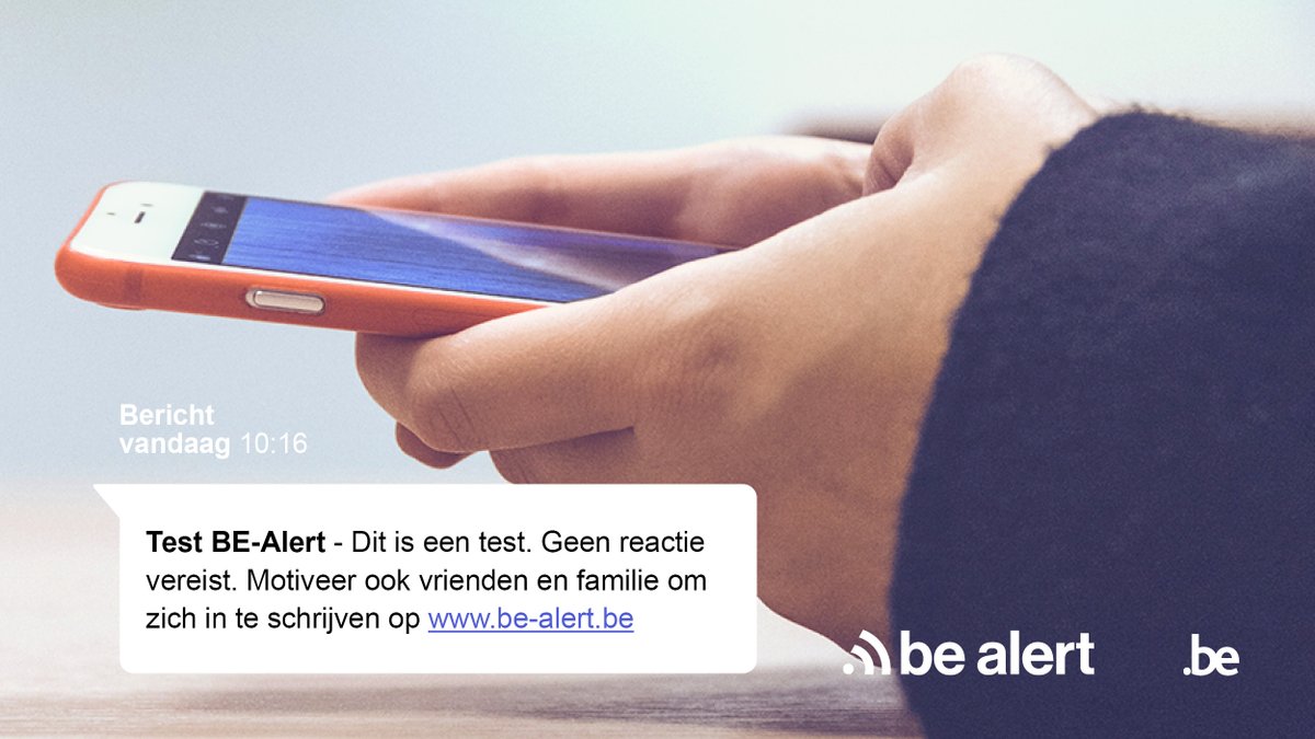 Vandaag nam de stad #Tienen deel aan een test van BE-Alert. Al onze 3.857 op BE-Alert ingeschreven inwoners kregen een testbericht via sms en/of e-mail. 
Nog niet geregistreerd? Schrijf je in op be-alert.be. Zo word je meteen verwittigd bij een noodsituatie! #BEalert