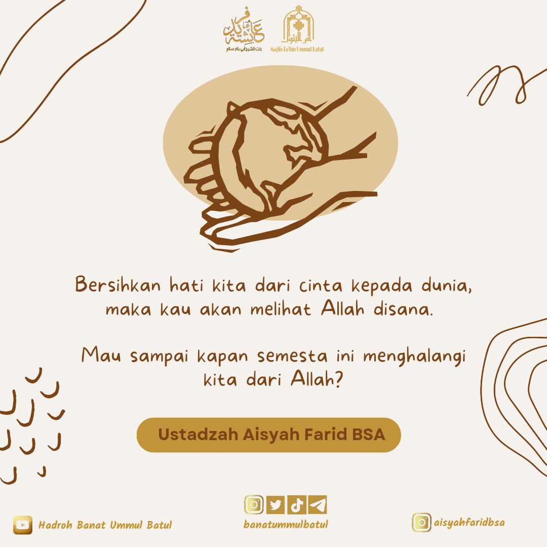 Dunia  laksana fatamorgana, terlihat megah, namun pada hakekatnya lemah. Dunia itu Hina karena harganya yang tak ada apa-apanya dibanding akhirat. 

#ustadzahaisyahbsa 
#ustadzahaisyahfaridbsa 
#banatummulbatul