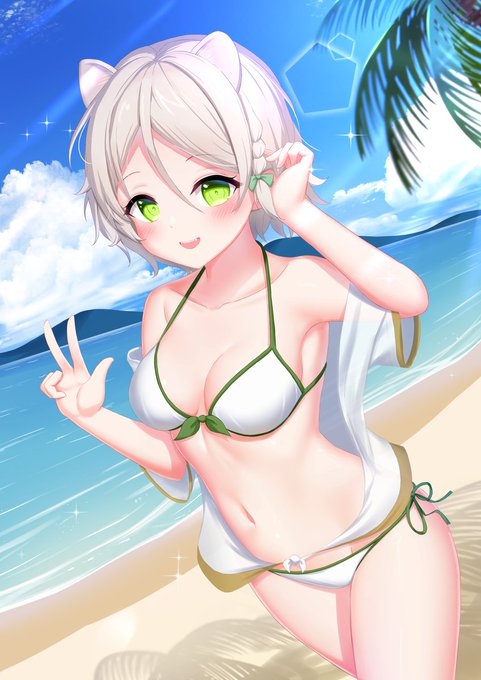 感謝森の角羊的委託森雪芽的夏日比基尼(重發一次怕因為標記出現的遮蔽)#芽起來弄 