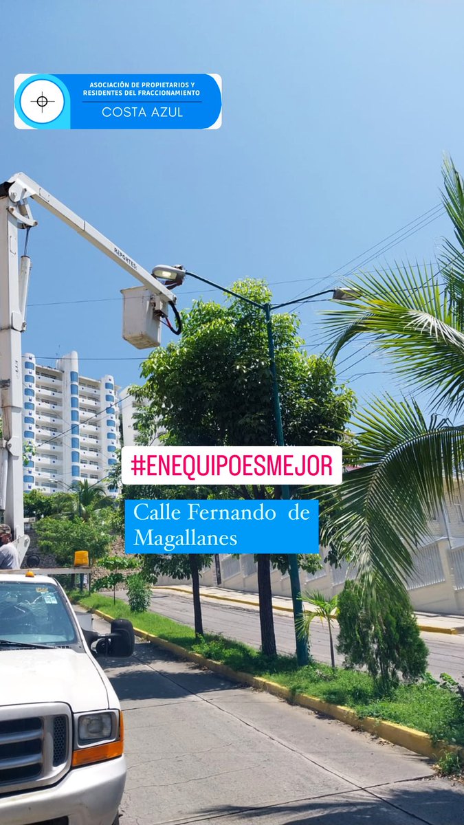 AcCostaazul's tweet photo. Iluminando nuestro fraccionamiento!!!  
Vamos gestionando más luz, para #costaazul trabajando #EnEquipoEsMejor 

☑️castillo bretón
☑️Parque Sur
☑️Niños Heroes de veracruz
☑️Magallanes.
☑️Hilario Malpica
☑️Calle Almte. Peary
☑️Andres Sufrend
☑️Calle Gómez Maqueo
☑️James Cook https://t.co/dFHPqsTLbf