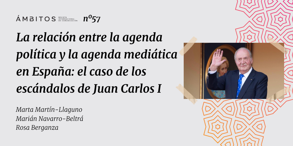 Revista Ámbitos (@revistaambitos) on Twitter photo ARTÍCULO I Presentamos el análisis periodístico de siete años realizado por <a href="/martamartirio/">Marta Martín Llaguno 😃</a> (<a href="/UA_Universidad/">Universidad de Alicante UA</a>), Marián Navarro (<a href="/UCAM_Investiga/">Vicerrectorado de Investigación UCAM</a>) y <a href="/rosaberganzacde/">Rosa Berganza</a> (<a href="/urjc/">URJC</a>) sobre las informaciones de los escándalos del rey emérito #JuanCarlosI
🔗revistascientificas.us.es/index.php/Ambi…
#Ámbitos57 ARTÍCULO I Presentamos el análisis periodístico de siete años realizado por <a href="/martamartirio/">Marta Martín Llaguno 😃</a> (<a href="/UA_Universidad/">Universidad de Alicante UA</a>), Marián Navarro (<a href="/UCAM_Investiga/">Vicerrectorado de Investigación UCAM</a>) y <a href="/rosaberganzacde/">Rosa Berganza</a> (<a href="/urjc/">URJC</a>) sobre las informaciones de los escándalos del rey emérito #JuanCarlosI
🔗revistascientificas.us.es/index.php/Ambi…
#Ámbitos57