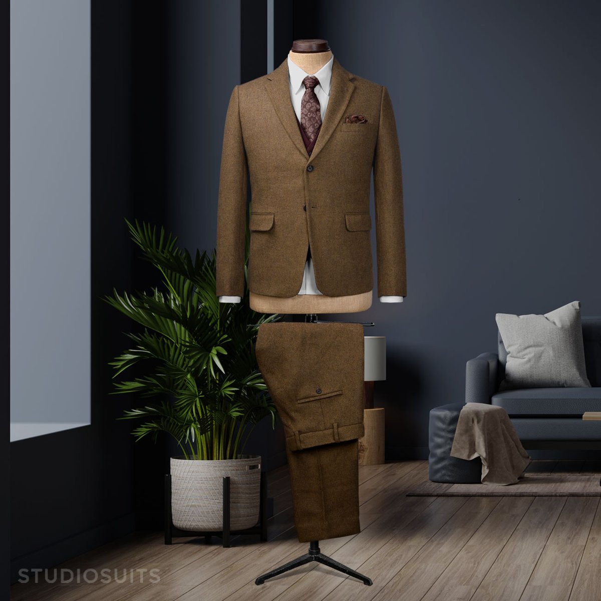 StudioSuits's tweet photo. Customer Order Spotlight!
Suit commissioned by our client from the United States
Perk up your eminence with our Royal Brown Heavy Tweed Suit.
Bag this lavish suit here: https://t.co/v6CkzGvxtT
Shop for waistcoat here: https://t.co/9bgyw6msMw
#studiosuits #thursdaylook https://t.co/TIUcJ7up9M