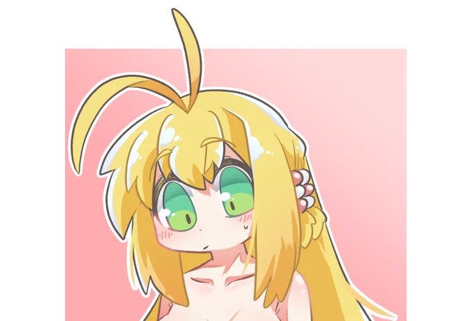 描いたのは見てもらいたい病なので危ないとこは切り取って安全なとこだけ晒すのだ。肌塗りと赤みの塗り方、あとは鎖骨、意識して頑張った。手は要練習。初めてあの……パヤパヤした毛(なんていうか忘れた)をつけたりしてみた。楽しかったので、今後も絵に合わせて描いていきたい 