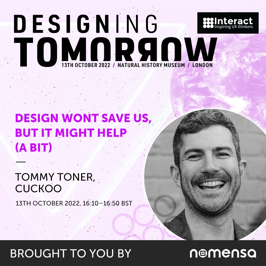 Nomensa (@we_are_nomensa) on Twitter photo We're delighted to say Leanne Jones and <a href="/TomToner/">Tommy Toner</a> from Cuckoo will be joining us at <a href="/Interact_Conf/">Interact London - tickets for 2023 on sale now!</a> next week 🤩
More info on their talk:
interactconf.com/speakers/tommy…
Interact is now SOLD OUT – join our mailing list to be the first to hear about our events!
eventbrite.co.uk/e/interact-lon… We're delighted to say Leanne Jones and <a href="/TomToner/">Tommy Toner</a> from Cuckoo will be joining us at <a href="/Interact_Conf/">Interact London - tickets for 2023 on sale now!</a> next week 🤩
More info on their talk:
interactconf.com/speakers/tommy…
Interact is now SOLD OUT – join our mailing list to be the first to hear about our events!
eventbrite.co.uk/e/interact-lon…