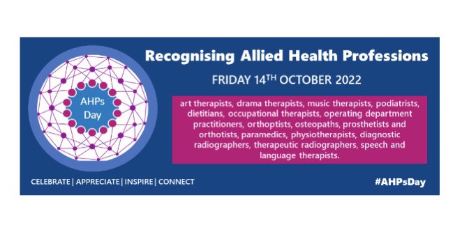 LouiLockwood's tweet photo. Don’t forget our AHP Day on Friday 14th October. Please come and visit us at our stalls in The Hub, Surgery Centre and Bensham Hospital and learn about what a fabulous bunch of professionals we are! 🌟#GatesheadAHP #AHPsDay https://t.co/AwdhyMEYm8