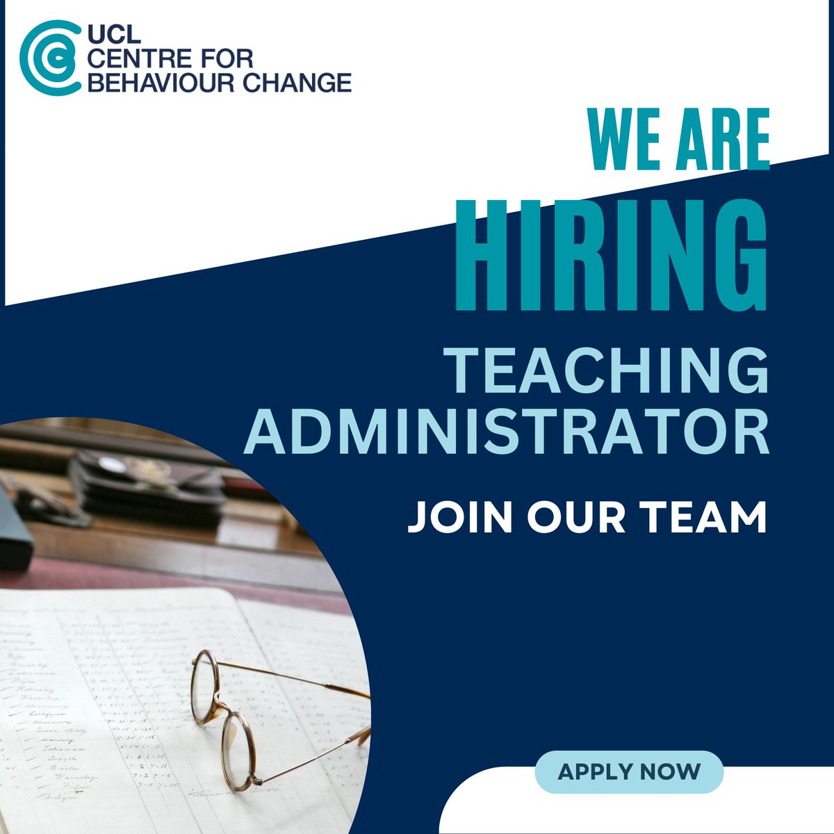 Are you a highly skilled and motivated individual? We are looking for you to join the UCL Centre for Behaviour Change (CBC) as a Teaching Administrator! #hiringalert #behaviour #change Closing Date for Applications: 24 Oct 2022 Apply here:⬇️ tinyurl.com/5dzcxd8v