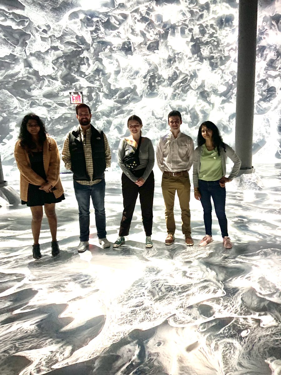 BrainBody_Lab's tweet photo. Late share, but was such a profound experience visiting the #lifeofaneuron exhibit @artechouse with my current lab members Sanutha Shetty, Samuel Duesmen, Benjamin Keller and Jamie Carty. Missing our students Anika Das and Jessica Klunder. #goosebumps ๐ง ๐๐ฝ https://t.co/lKrxnMre6j