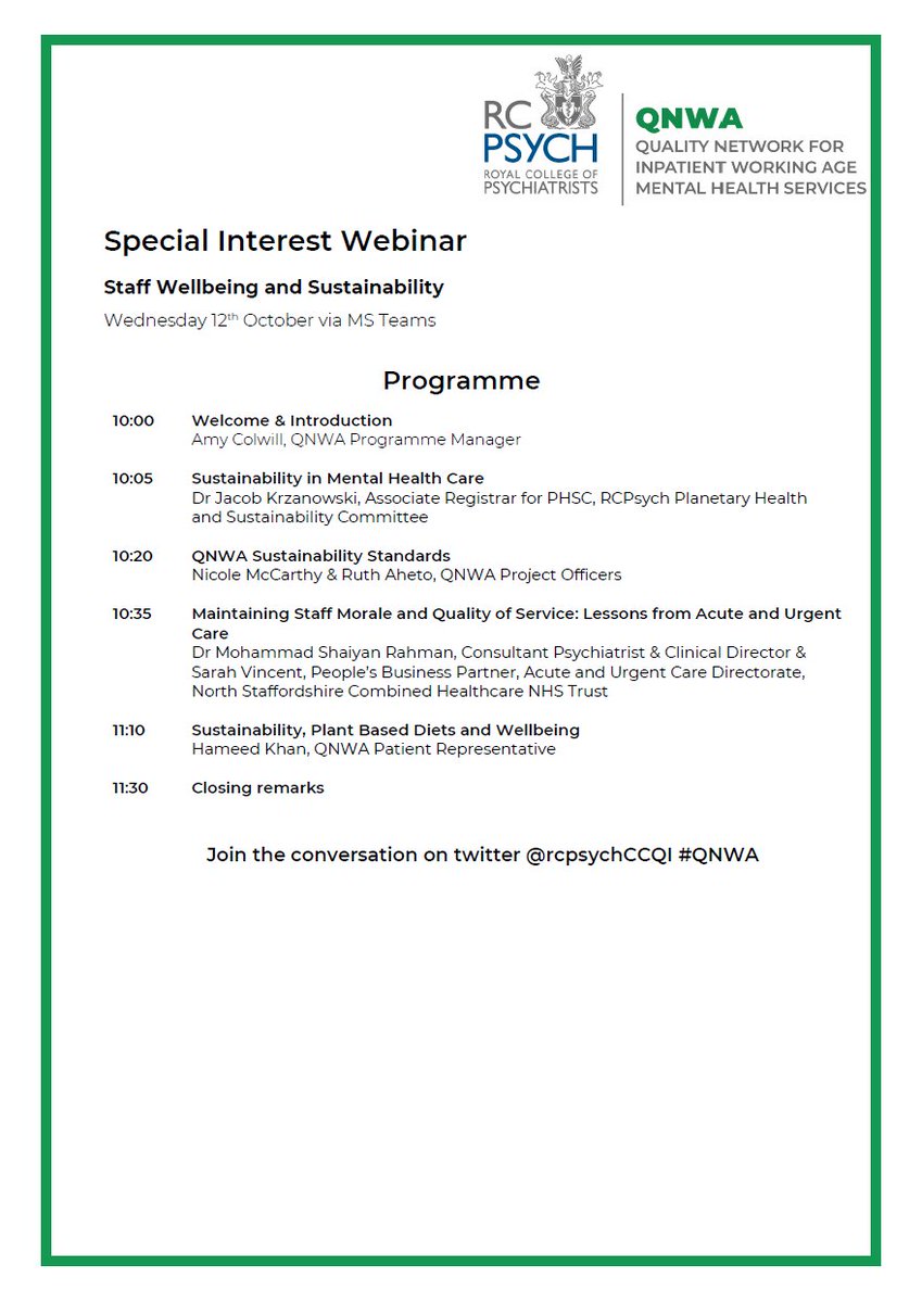 tashapenfold's tweet photo. 📣Looking forward to our upcoming special interest day on🍃Staff Sustainability and Wellbeing🍃 This will be an online event (via MS Teams) and is free for all existing QNWA members - more info and registration here - https://t.co/F0tHrI5VAO #QNWA https://t.co/dJ4jrW4HMl