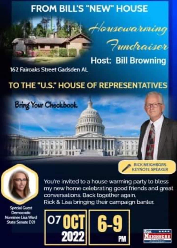 VoteNeighbors's tweet photo. Will you be my guest?  My Friend Bill Browning Is graciously hosting a house fundraiser during his housewarming Party and you are all invited. #Neighbors4Congress https://t.co/r6QNDoeLyQ