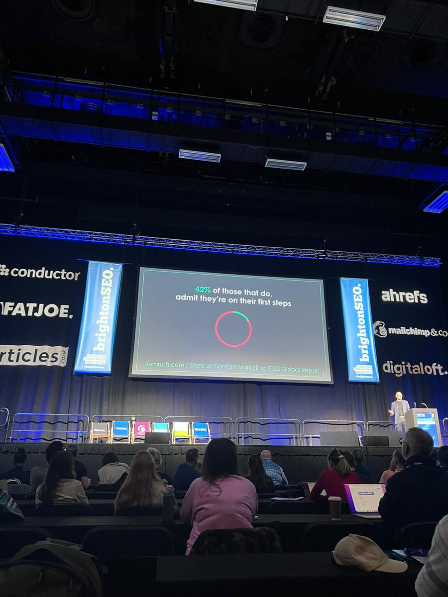 “40% marketers do not have a documented content strategy and 42% have said they are still stuck on the first stages of creating one” - <a href="/Sam_Colebrook/">Sam Colebrook</a> 

Crazy! 🤯

#ContentStrategy #ContentPrioritisation #Marketers #BrightonSEO #SEO