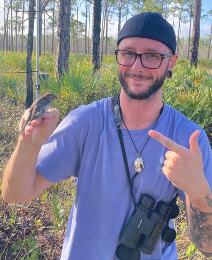 FOSBirds's tweet photo. Student Presentation Alert! Come Oct 8 1:15-3:00 pm at the Annual FOS Meeting and hear Billy Abbott tell us about his cool (get it?) study on relationships between thermoregulatory behavior, aggression, morphometrics, and vocal performance in the near-threatened Bachman’s Sparrow https://t.co/0U25IcCEvd