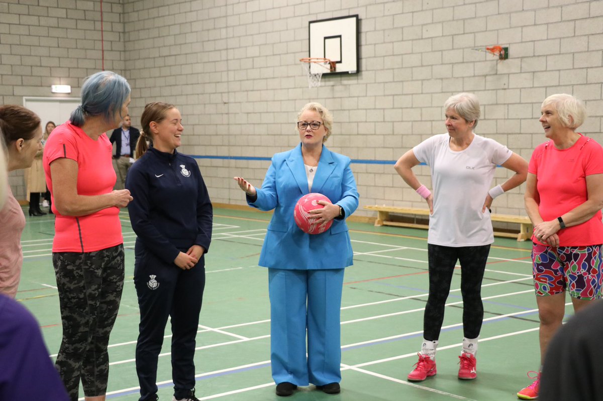 stgeorgesedin's tweet photo. As part of our Scottish Women &amp; Girls in Sport week programme we were delighted to host @NetballScotland Walking Netball Showcase session &amp; coffee morning with @ChristinaSNP, Scottish Government Minister for Equalities &amp; Older People 🏐💥 #CommunityEngagement #ProgrammeForAll https://t.co/OLHkaGsXFN