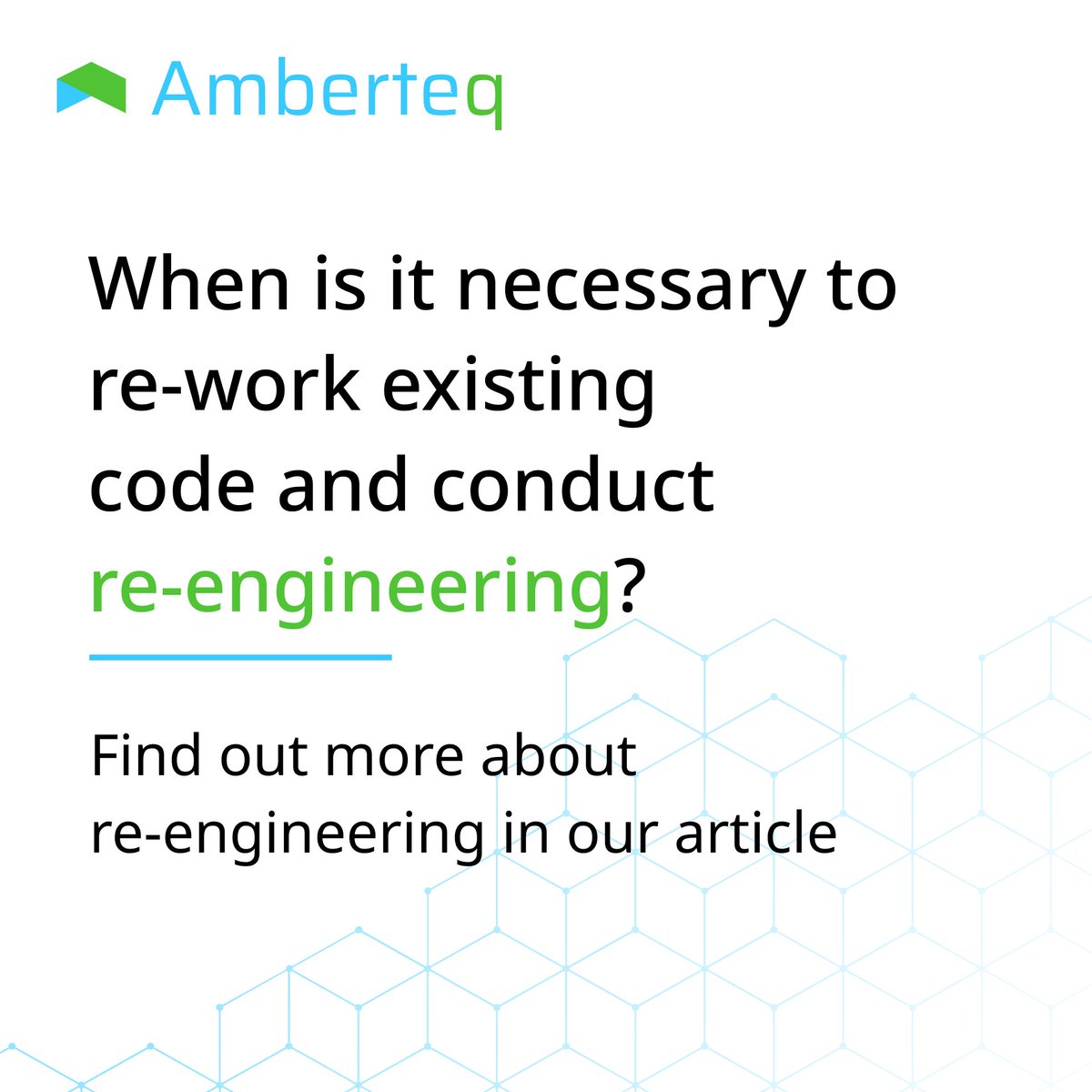 amberteq's tweet image. This article will be useful for businesses that want to learn more about legacy software re-engineering.
amberteq.com/blog/reenginee… 
#Reengineering #SoftwareReengineering #LegacySoftware #LegacyCode #Business