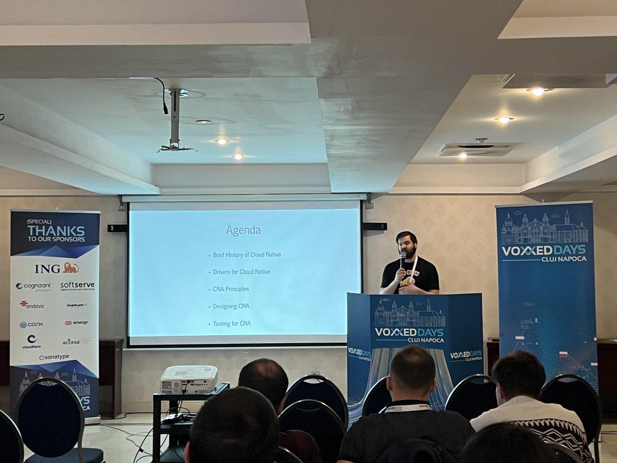 VoxxedCluj's tweet photo. Wanna find out more on Cloud Native? Join @DataDuke in Room Foyer at @VoxxedCluj! #itisfun https://t.co/I9JzXl1RWE