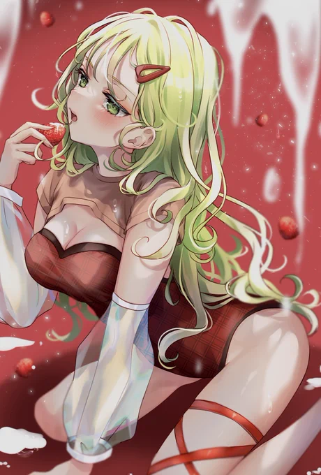 おぐちゃんのいちごみるくちゃん描かせてもらいました配色とかデザインとか全てセンス半端なくて勉強になる  