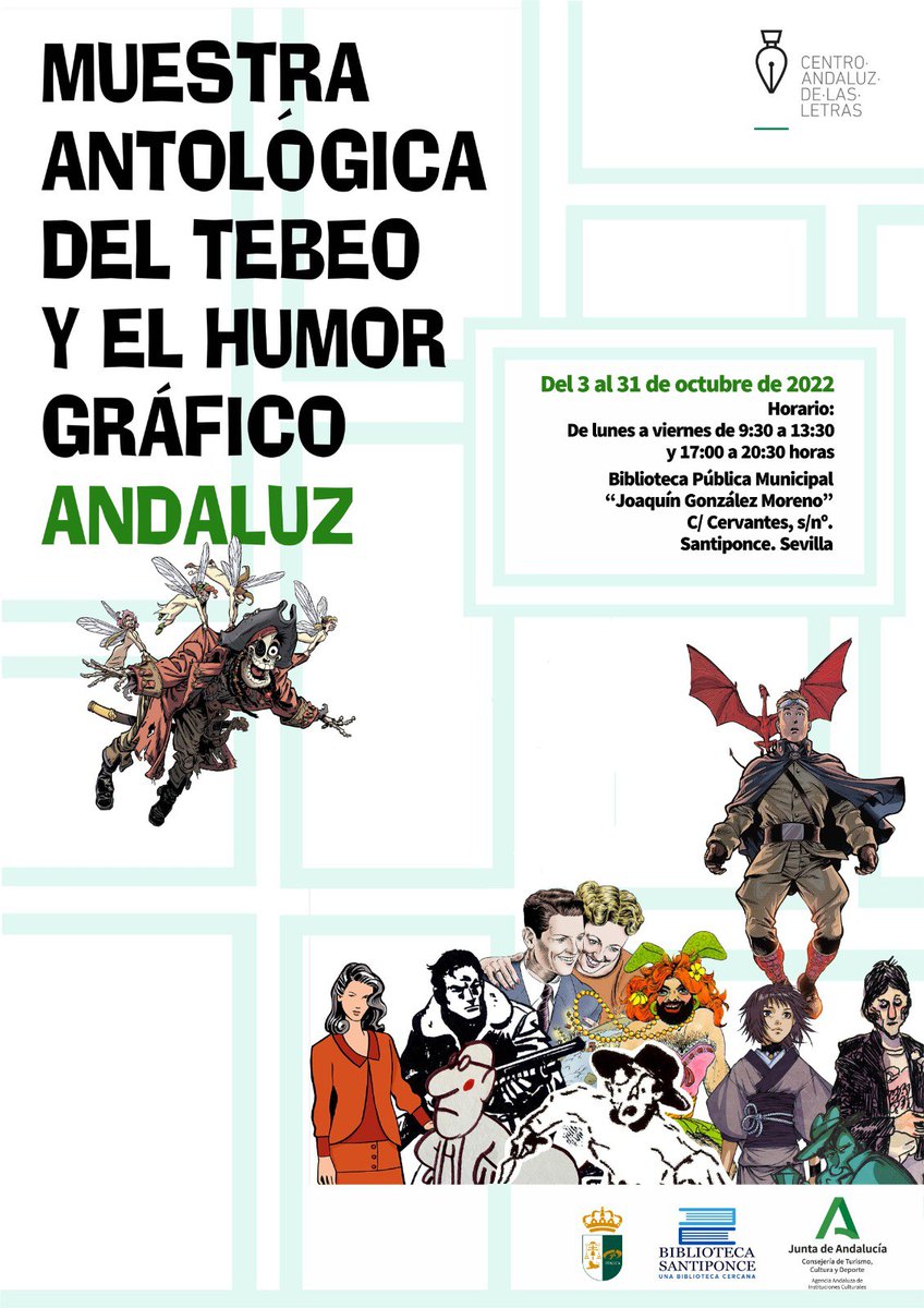 SantiponceAyto's tweet photo. Muestra antológica del tebeo y el humor gráfico andaluz 
  
La  Biblioteca Pública Municipal “Joaquín González Moreno” del Ayuntamiento de Santiponce y el Centro Andaluz de las Letras organizan la Muestra antológica del tebeo y el humor gráfico andaluz con el objetivo de pone en https://t.co/jlhsoSwcnS