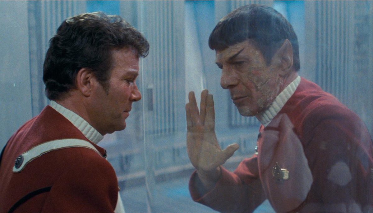 #spocktober Protective Gear. Nimoy consciously made hands and fingers a focal point of his concept for Vulcans. I always found it poignant Spock took the time to wear protective gloves entering the dilithium chamber, and took the time to remove them for a final moment with Kirk.
