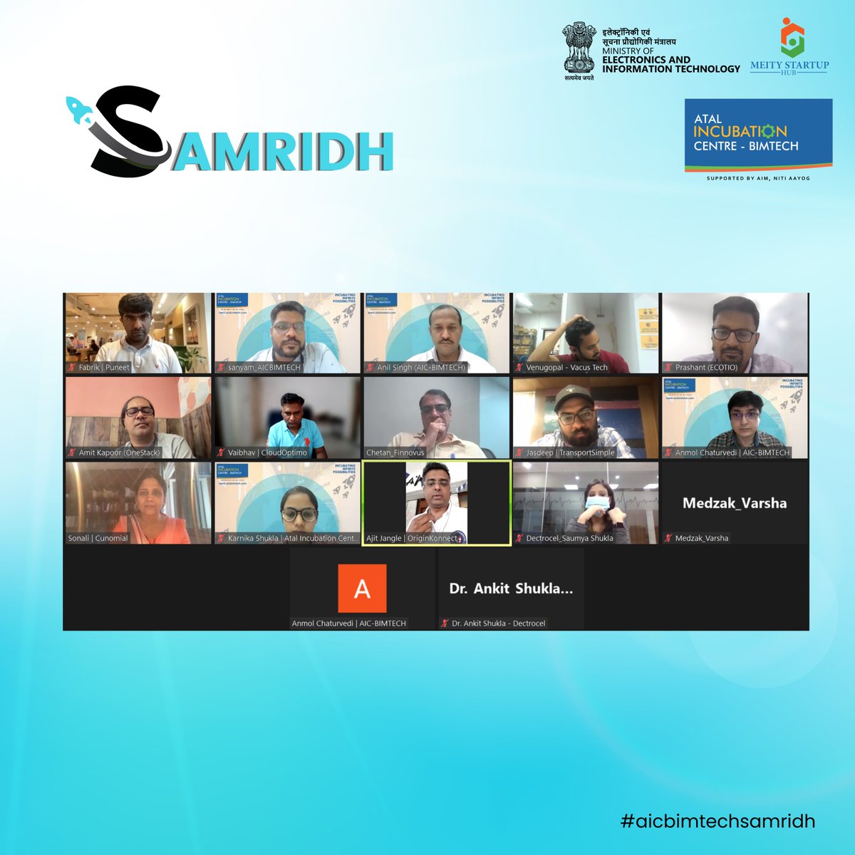 aicbimtech's tweet photo. Through the #Samridh accelerator program, Atal Incubation Centre- BIMTECH extends a warm welcome and positive sentiments to all start-ups joining our expanding ecosystem.

#aicbimtech #samridh #aicbimtechprograms https://t.co/DJ5UTZ0YId