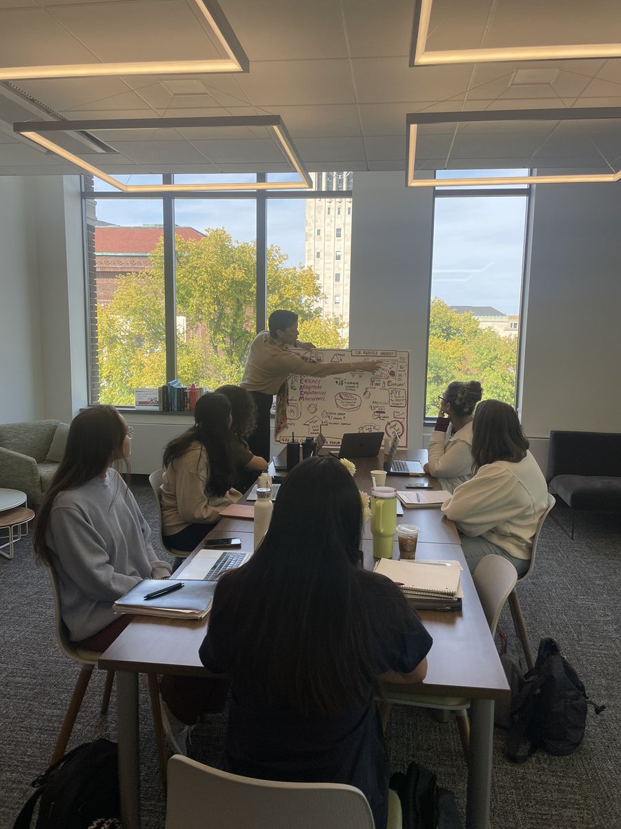 Friday_PE's tweet photo. @DrRebeccaHasson @mihealthfund @beemer_lexie Thank you @mihealthfund! Here is @DrRebeccaHasson and the @UMCDRL using this art work at our lab meeting! #LetsMoveMichigan https://t.co/Mq896yrRAK