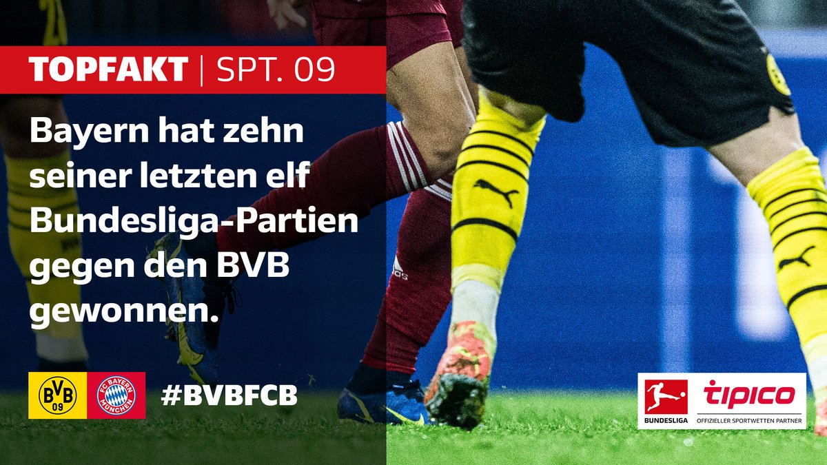 .@Tipico_de-#TopFakt: Setzt der @FCBayern seine #DerKlassiker-Serie beim @BVB fort? #BVBFCB

Die Fakten-Vorschau ➡️ bundesliga.com/de/bundesliga/…