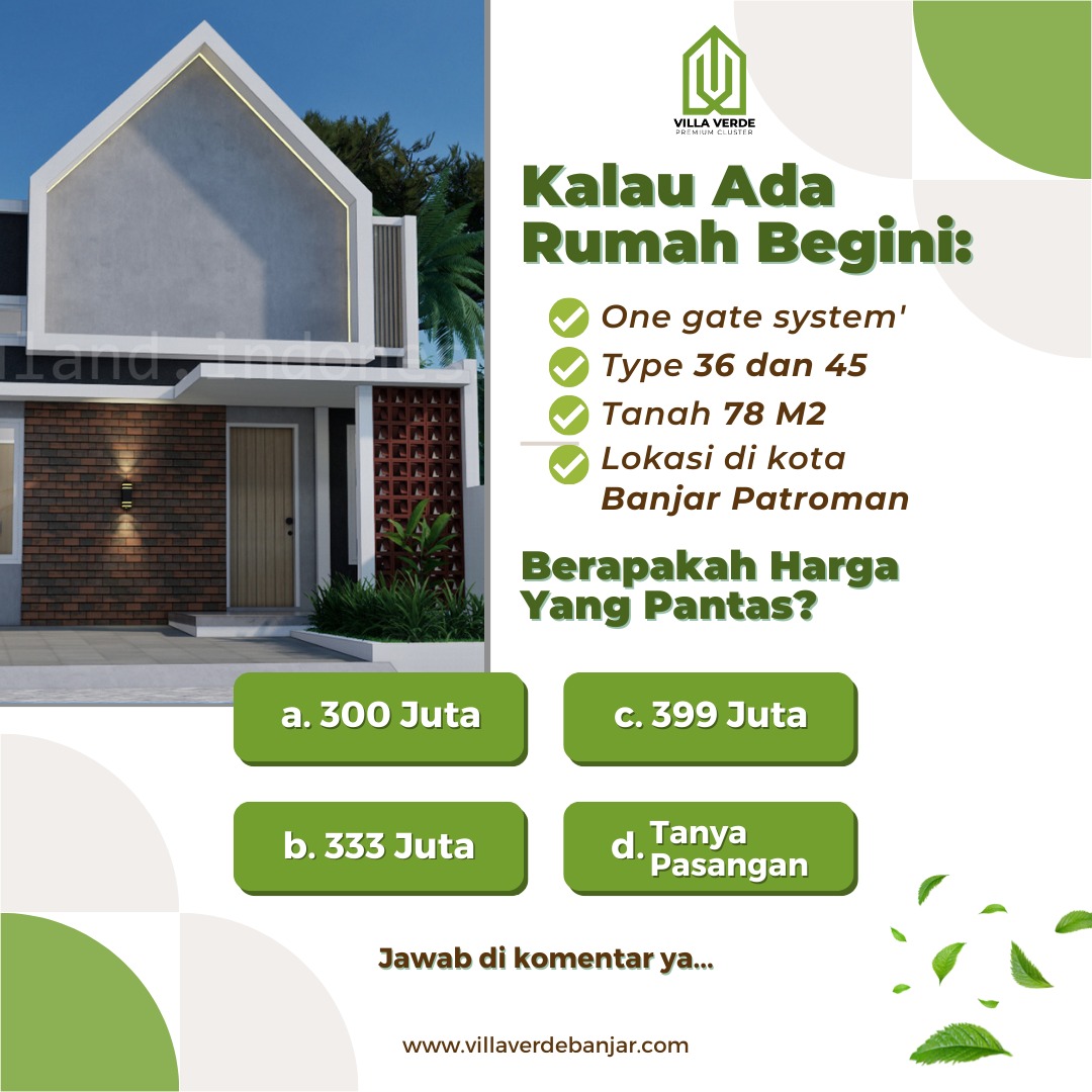 kalau ada rumah seperti ini dikota banjar, berapakah harga yg pantas untuk rumah seperti ini...????

#kotabanjar #jabarjuara #rumahsyariah #carirumahsyariah