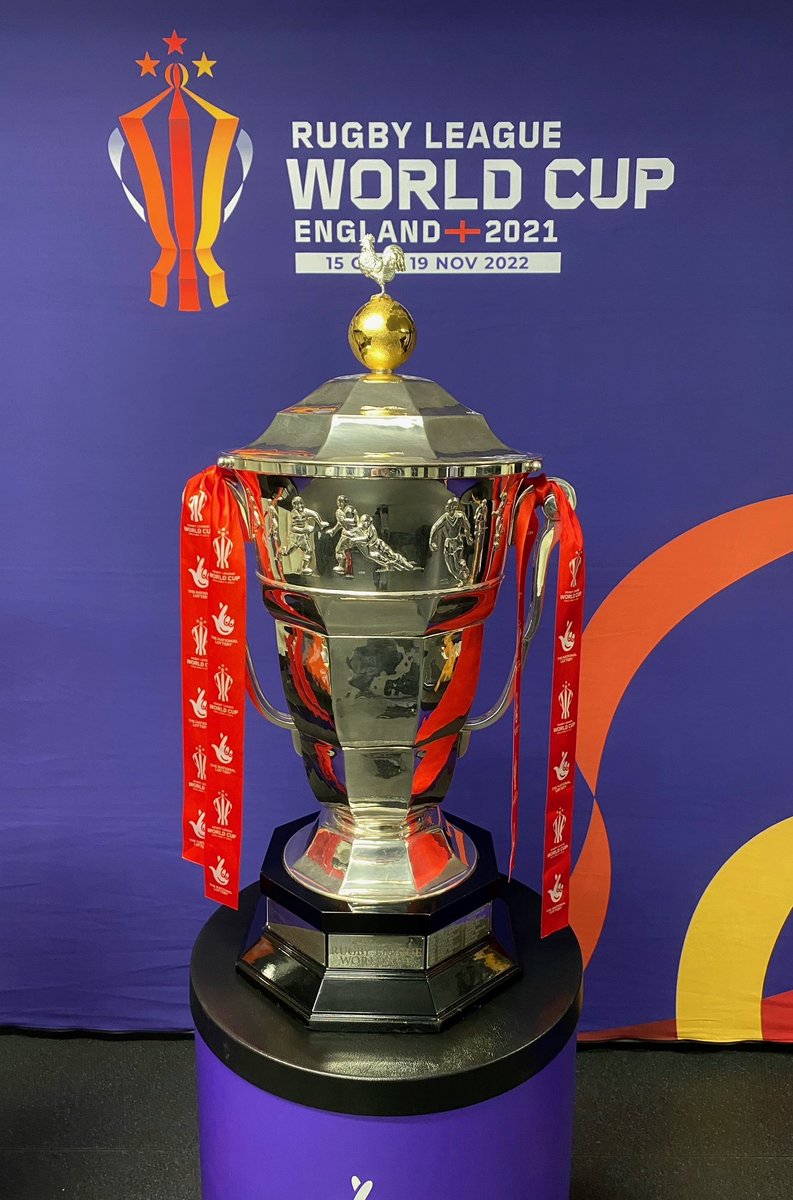 DcblStadium's tweet photo. Great to continue the Stadiums' support of the @RLWC2021 "Trophies Tour". In 2000 we hosted a Quarter Final, In 2008 we hosted two qualifiers, and in 2013 we were the training camp for @USARugbyLeague #RLWC2021 #THISISREALIMPACT https://t.co/cy26GfGrXW