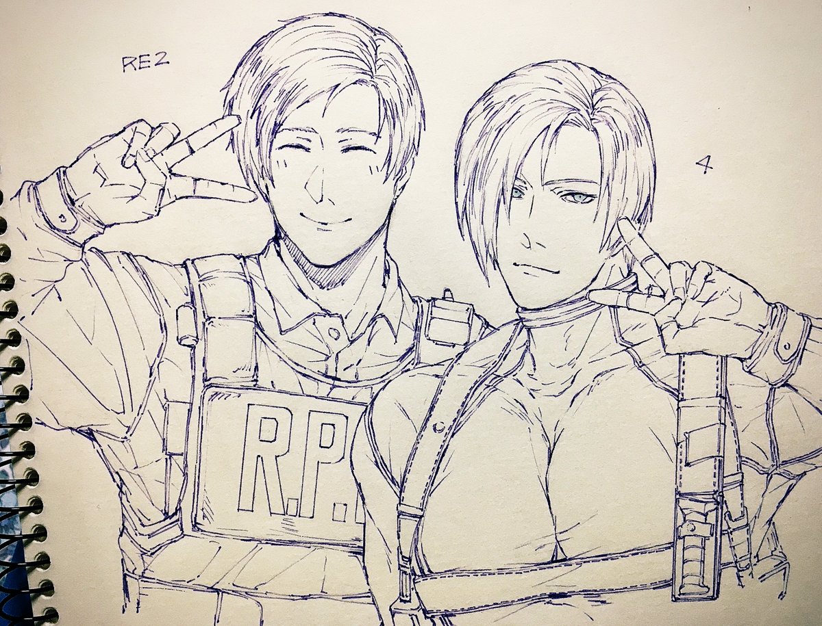 ご協力頂きありがとうございました〜🙏☺️💦
遅くなりましたが4レオン君にRE2 レオン君も添えてレオレオ✌️落書き〜
#LeonKennedy https://t.co/Miu7Y9udpk