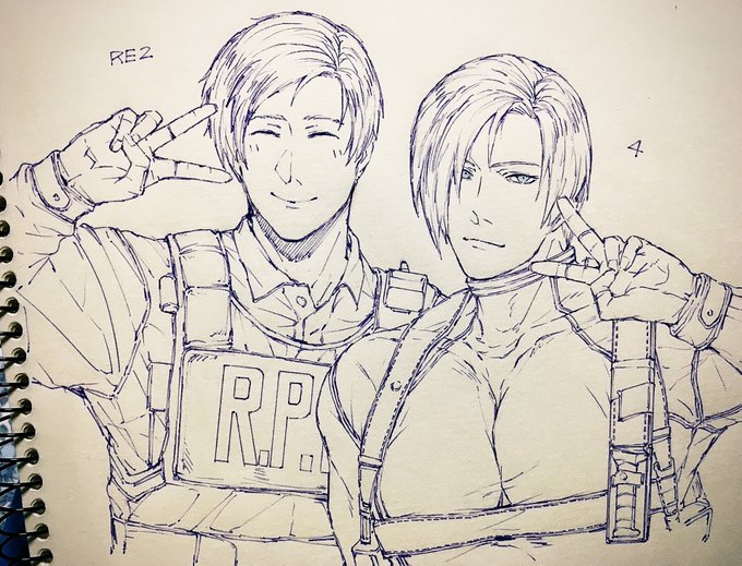 ご協力頂きありがとうございました〜🙏☺️💦
遅くなりましたが4レオン君にRE2 レオン君も添えてレオレオ✌️落書き〜

#LeonKennedy https://t.co/Miu7Y9udpk 
