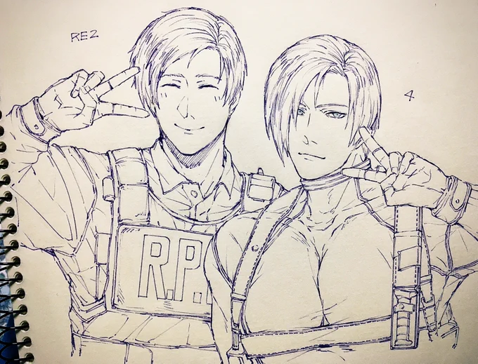 ご協力頂きありがとうございました〜🙏☺️💦
遅くなりましたが4レオン君にRE2 レオン君も添えてレオレオ✌️落書き〜

#LeonKennedy https://t.co/Miu7Y9udpk 