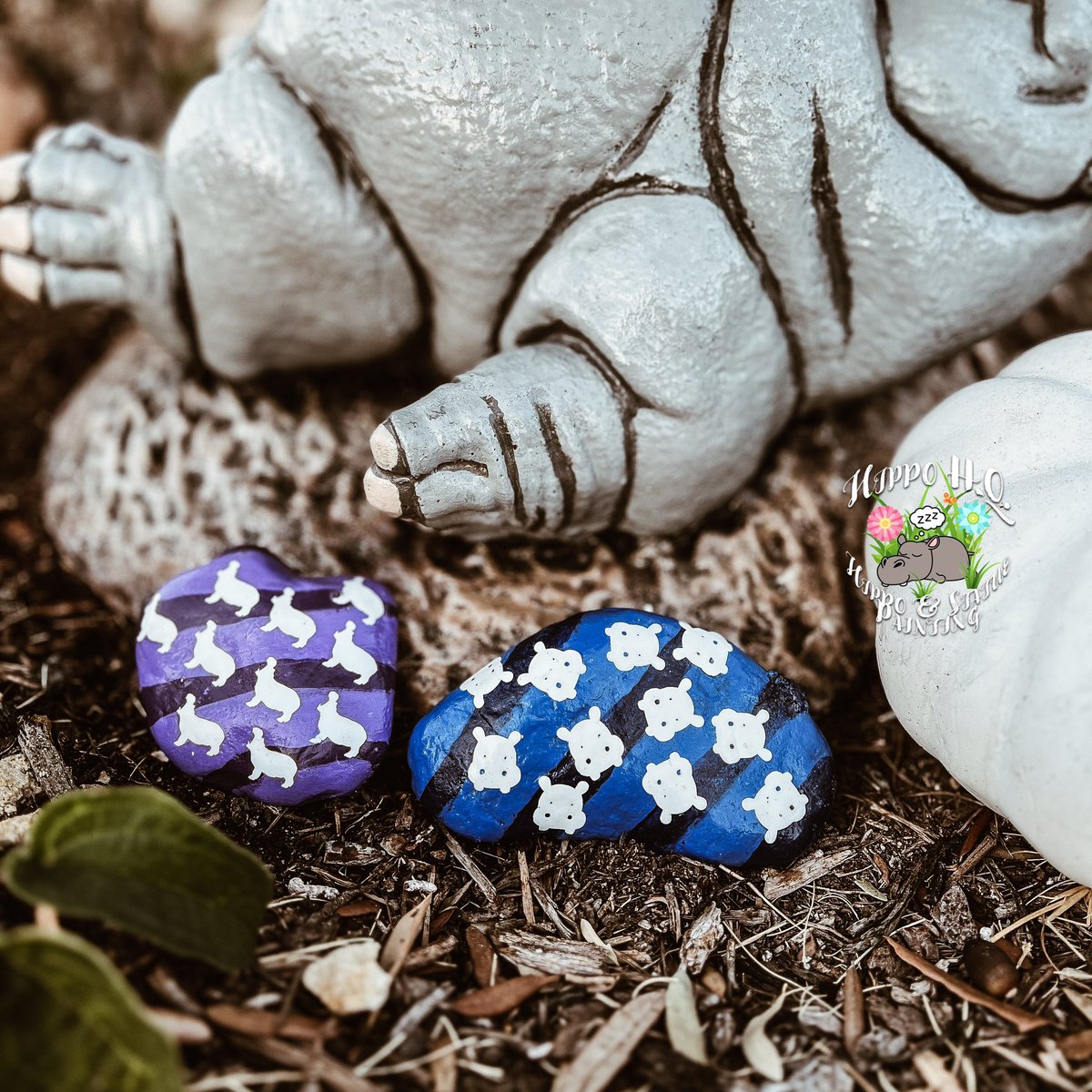 Hippo rocks! 🦛🪨 So simple and yet so cute😍
🚂🦛🦛🦛#HippoAF 
#rockpainting #hippos #rocks #paintedrocks #hutto #austin #crafts #craftideasforkids #craftideas #hippopotamus #gardening #austintexas #artwork #artofinstagram #artoftheday #austinart #artistsoninstagram