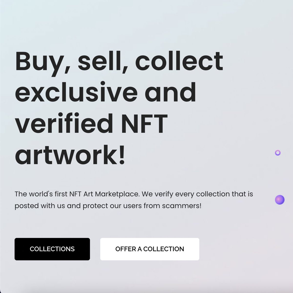 ArtGradient's tweet photo. The test version is up and running!
Please note that the development is not over and there may be minor bugs, but you can familiarize yourself with the design, functionality and become the first artist who can sell NFT of his works or works themselves!
#NFT #ARTMARKET #BSC #IDO https://t.co/FdTGmZNwDQ